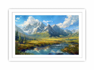 Colorful mountain valley painting