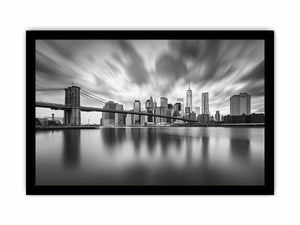 Black and white city skyline