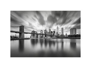 Black and white city skyline