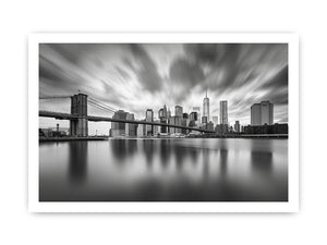 Black and white city skyline
