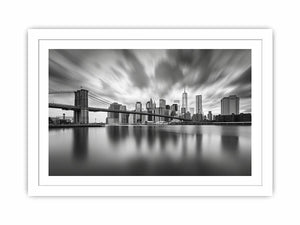 Black and white city skyline
