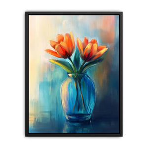 Modern tulip floral painting in vase