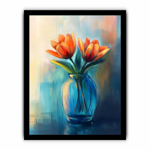 Modern tulip floral painting in vase