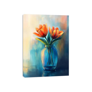 Modern tulip floral painting in vase