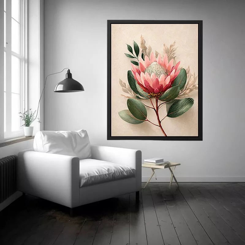 Minimalist Botanical Flower Soft Blush Petals β Floral Wall Art Canvas