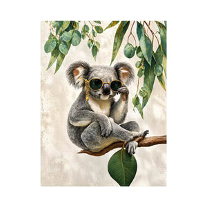 koala Canvas Print canvas, stylish animal portrait artwork, eucalyptus koala painting, modern wildlife decor