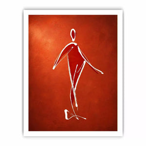 minimalist woman line art, abstract figure Canvas Print, modern red Canvas Print, simple line drawing decor