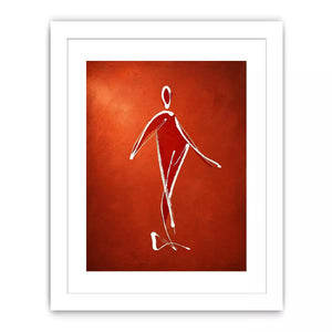 minimalist woman line art, abstract figure Canvas Print, modern red Canvas Print, simple line drawing decor