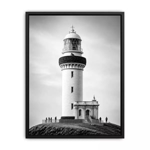 minimal black and white lighthouse architecture wall art canvas