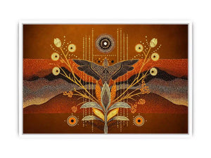 gold abstract bird Canvas Print canvas boho modern earthy geometric design