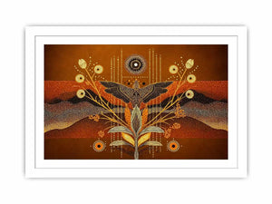 gold abstract bird Canvas Print canvas boho modern earthy geometric design