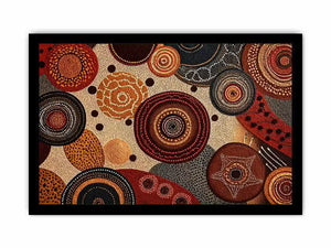abstract earthy dot painting Canvas Print canvas boho geometric pattern design