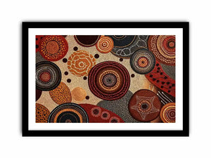 abstract earthy dot painting Canvas Print canvas boho geometric pattern design