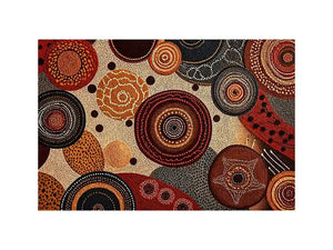 abstract earthy dot painting Canvas Print canvas boho geometric pattern design