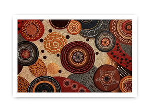 abstract earthy dot painting Canvas Print canvas boho geometric pattern design