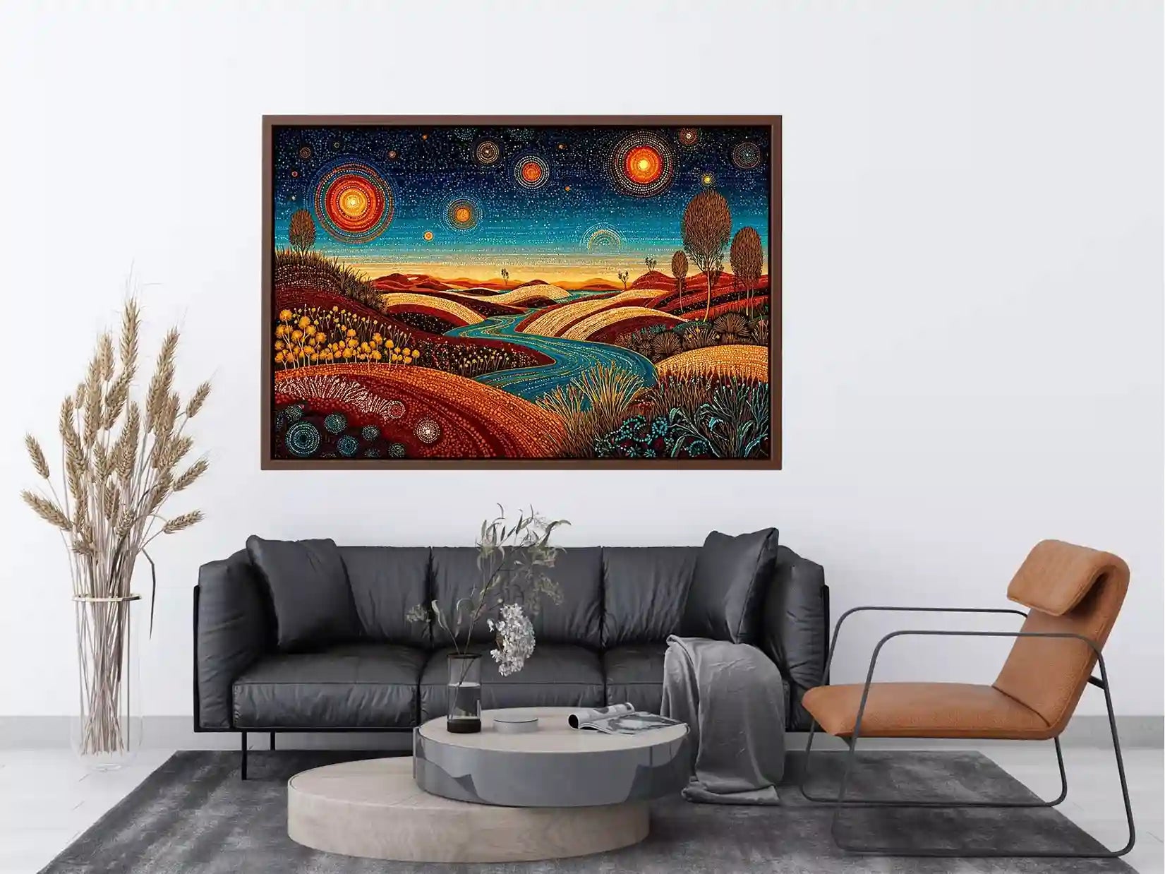 abstract desert landscape Canvas Print canvas surreal sky river modern boho design
