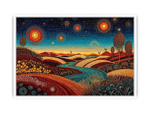 abstract desert landscape Canvas Print canvas surreal sky river modern boho design