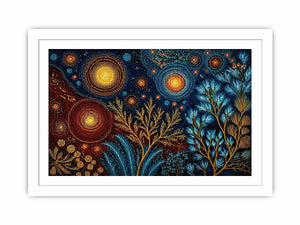 abstract cosmic botanical Canvas Print canvas celestial sky plants modern boho design