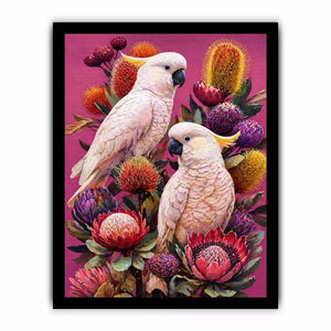 tropical cockatoo floral Canvas Print canvas colorful bird painting modern boho decor