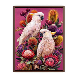 tropical cockatoo floral Canvas Print canvas colorful bird painting modern boho decor
