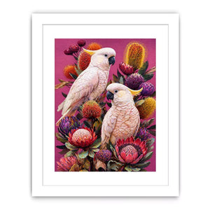 tropical cockatoo floral Canvas Print canvas colorful bird painting modern boho decor