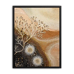 neutral abstract botanical Canvas Print canvas beige earthy minimal modern decor