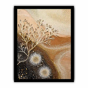 neutral abstract botanical Canvas Print canvas beige earthy minimal modern decor