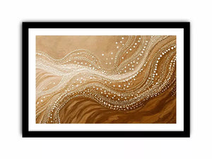 abstract wave dot Canvas Print canvas neutral beige modern minimal decor