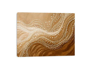 abstract wave dot Canvas Print canvas neutral beige modern minimal decor