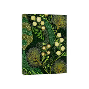 green botanical pattern Canvas Print canvas leafy nature modern biophilic decor
