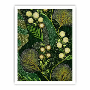 green botanical pattern Canvas Print canvas leafy nature modern biophilic decor
