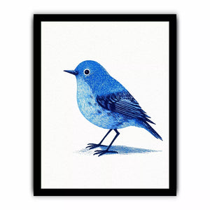 Minimalist blue bird illustration Canvas Print with clean white background