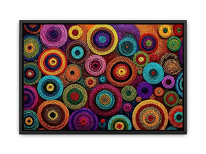 Colorful abstract dot pattern circles Canvas Print, modern geometric canvas decor