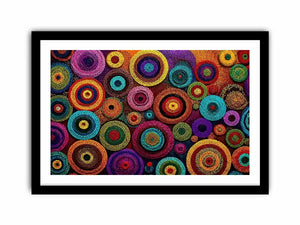 Colorful abstract dot pattern circles Canvas Print, modern geometric canvas decor