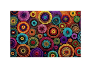 Colorful abstract dot pattern circles Canvas Print, modern geometric canvas decor