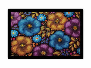 Colorful abstract floral dot pattern Canvas Print, modern bold canvas decor