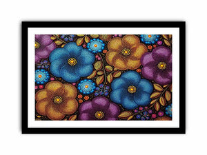 Colorful abstract floral dot pattern Canvas Print, modern bold canvas decor