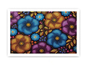 Colorful abstract floral dot pattern Canvas Print, modern bold canvas decor