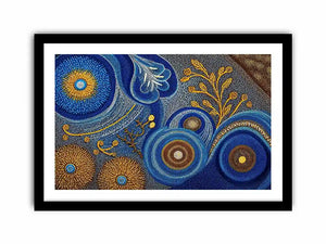 Blue and gold abstract dot pattern Canvas Print, luxury modern decor