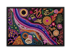 colorful abstract dot galaxy painting, vibrant cosmic dot Canvas Print, modern abstract colorful Canvas Print, galaxy inspired dot artwork