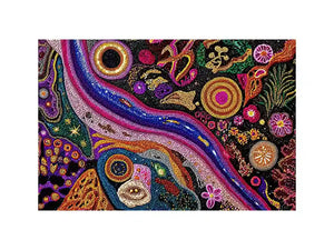 colorful abstract dot galaxy painting, vibrant cosmic dot Canvas Print, modern abstract colorful Canvas Print, galaxy inspired dot artwork