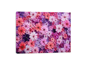 Abstract pink and purple floral blossoms textured painting pattern soft pastel flower Canvas Print