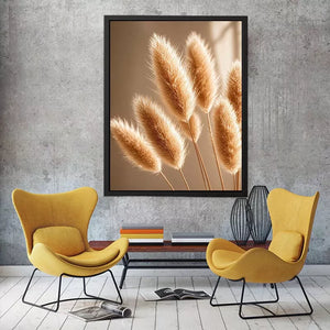 Minimal pampas grass in warm neutral tones soft beige botanical Canvas Print
