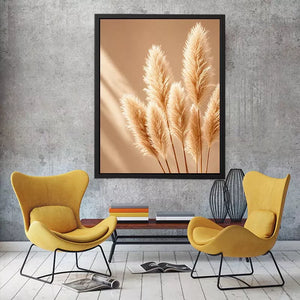 Minimal beige pampas grass Canvas Print soft neutral botanical aesthetic decor