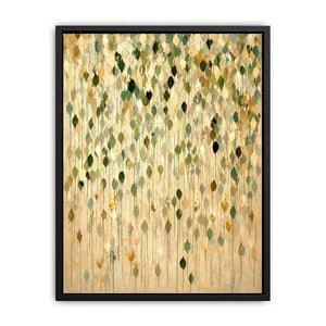 abstract leaf Canvas Print neutral tones, botanical drip painting modern canvas, sage green beige abstract artwork, minimalist nature wall decor