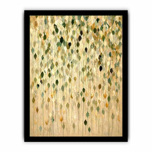 abstract leaf Canvas Print neutral tones, botanical drip painting modern canvas, sage green beige abstract artwork, minimalist nature wall decor