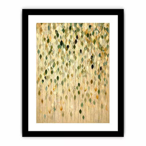 abstract leaf Canvas Print neutral tones, botanical drip painting modern canvas, sage green beige abstract artwork, minimalist nature wall decor