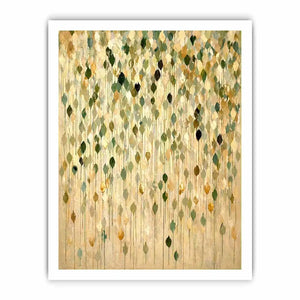 abstract leaf Canvas Print neutral tones, botanical drip painting modern canvas, sage green beige abstract artwork, minimalist nature wall decor