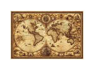 vintage antique world map canvas Canvas Print sepia old map detailed global decor