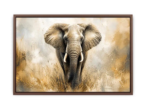 majestic elephant Canvas Print in golden savannah tones luxury wildlife canvas